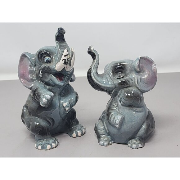 Vintage Ceramic Elephant Salt & Pepper Shakers - Picture 1 of 10